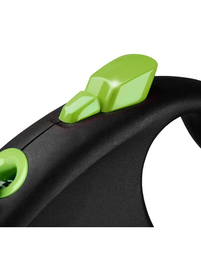 FLEXI Black Design S Cord 5 m green virvinis automatinis pavadėlis