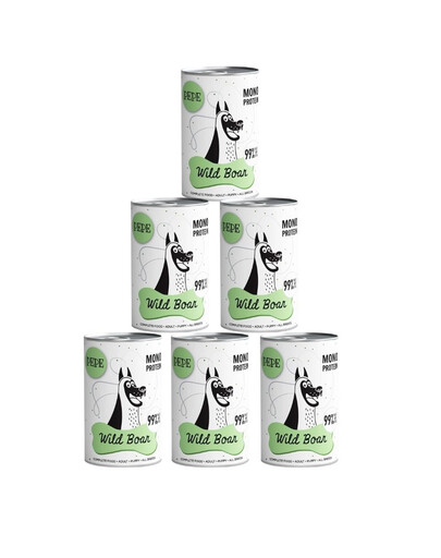 PAKA ZWIERZAKA PEPE Wild Boar 99% (žvėrena) 6x400 g