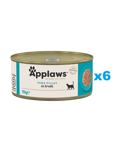 APPLAWS Cat Adult Tuna Fillet in Broth tuno filė sultinyje 6x156 g