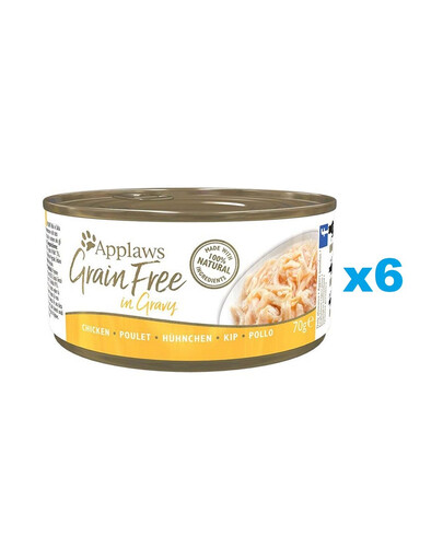 APPLAWS Cat Adult Grain Free in Gravy Chicken Breast vištienos krūtinėlė padaže 6x70 g