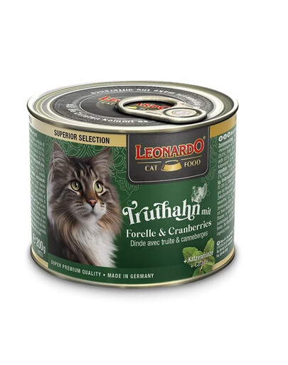 LEONARDO Superior Selection kalakutiena su upėtakiu ir spanguolėmis 200 g