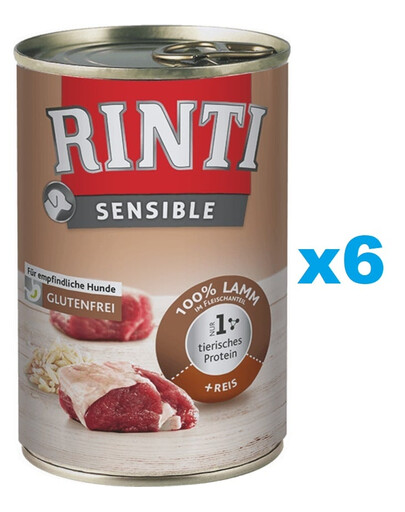 RINTI Sensible ėriena su ryžiais 6x400 g
