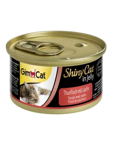 GIMCAT Shiny Cat Tuna&Salmon in Jelly 70g tunas su lašiša drebučiuose