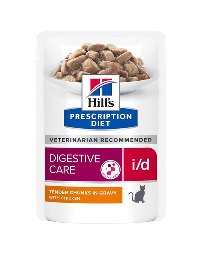 HILL'S Prescription Diet Feline i/d Digestive Care su vištiena 12x85g paketėliuose