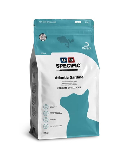 SPECIFIC Cat FQD-F Atlantic Sardine 2 kg ėdalas su šviežiomis sardinėmis ir kriliu įvairaus amžiaus katėms