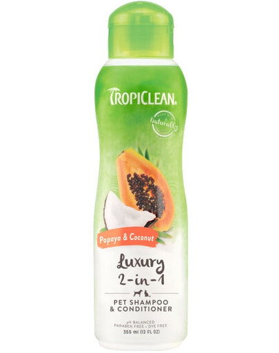 TROPICLEAN Papaya Coconut šampūnas ir kondicionierius 355ml šampūnas ir kondicionierius šunims ir katėms