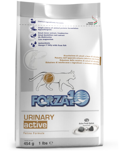 FORZA 10 Urinary Active Cat Dieta Maistas katėms, turinčioms problemų su šlapimo sistema 454 g