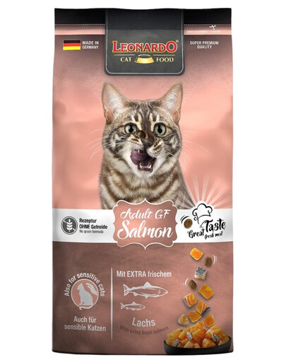 LEONARDO Adult Grain Free Salmon 1,8 kg sausas ėdalas be grūdų su lašiša katėms