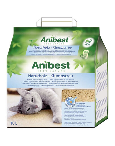 JRS Cat's Best Anibest ECO natūralus medžio kraikas 10 l (4,5 kg)
