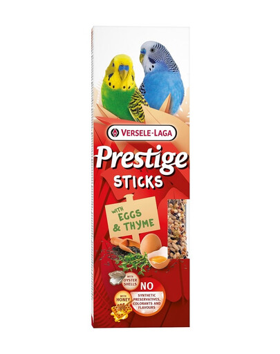 VERSELE-LAGA Prestige Sticks 2 Kiaušinių ir čiobrelių kolbos mažoms papūgoms 60g