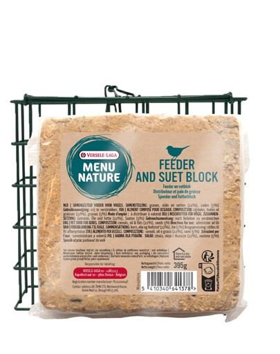 VERSELE-LAGA Menu Nature Riebalų blokas su sėklomis + daugkartinis maitintuvas 395g