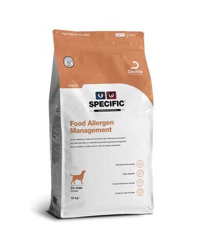 SPECIFIC Dog CDD-HY Food Allergen Management 12 kg hidrolizuotas ėdalas visų amžiaus grupių šunims, alergiškiems maistui