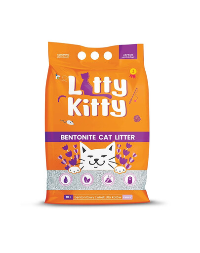 LITTY KITTY Bentonite Levandų bentonito kraikas10 l (8 kg)