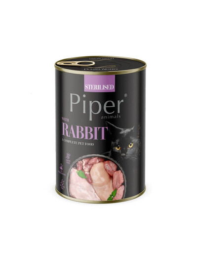 PIPER Sterilizuota su triušiu 400g sterilizuotoms katėms