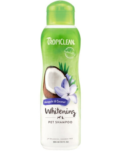 TROPICLEAN Awapuhi & Coconut Whitening Shampoo 355ml baltas ir šviesus šampūnas šunims ir katėms
