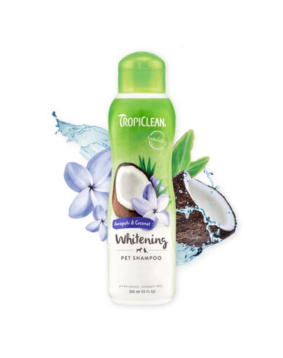 TROPICLEAN Awapuhi & Coconut Whitening Shampoo 355ml baltas ir šviesus šampūnas šunims ir katėms