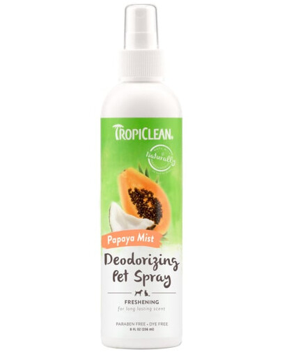 TROPICLEAN Papaya Mist dezodoruojantis purškalas 236ml Gaivinamasis purškalas šunims ir katėms