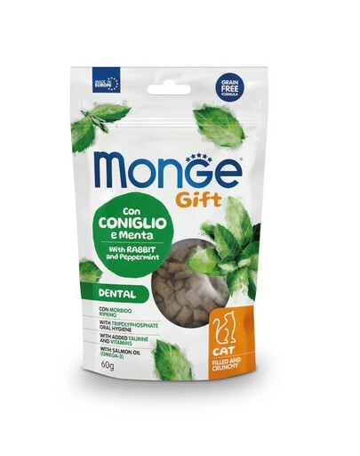 MONGE Cat Adult Dental Triušis su pipirmėtėmis 60 g