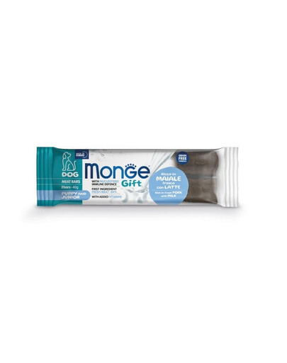 MONGE Puppy and junior Meat bars Kiauliena su pienu 2x40g