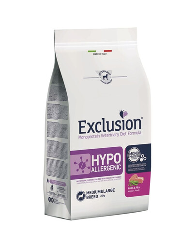 EXCLUSION Hypoallergenic medium large breeds kiaulienos maistas vidutinių ir didelių veislių šunims 12 kg