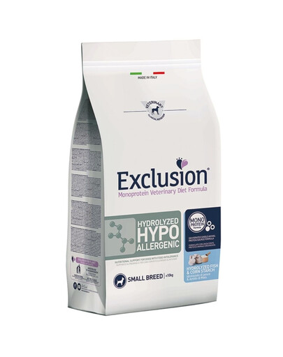 EXCLUSION Hydrolyzed Hypoallergenic small breeds Mažų veislių šunų ėdalas su žuvimi 2 kg