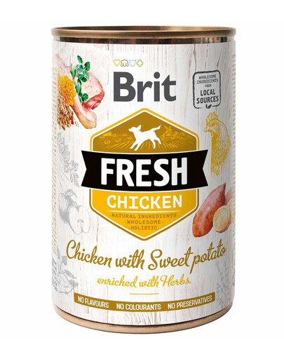 BRIT FRESH chicken & sweet potato 400 g vištiena ir batatai