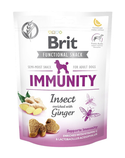 BRIT Care Dog Functional Snack immunity insect 150 g šunų gydymui su vabzdžiais imunitetui stiprinti