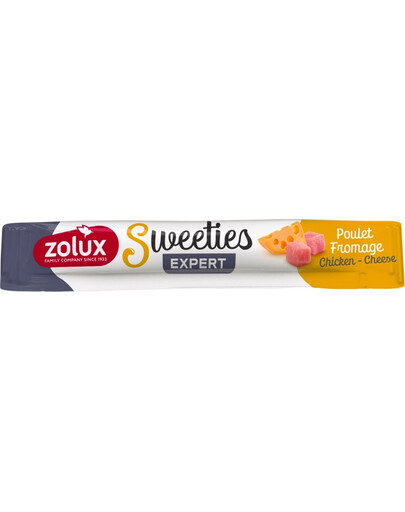 ZOLUX SWEETIES kreminis skanėstas šunims su vištiena ir sūriu 14 g