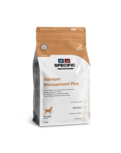 SPECIFIC Dog COD-HY Food Allergen Management Plus 2 kg hidrolizuotas pašaras alergiškiems šuniukams ir suaugusiems šunims