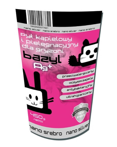 BAZYL Ag+ Bentonito priežiūros dulkės graužikams 450 g