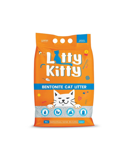 LITTY KITTY Bentonite Natūralus bentonito kraikas 5 l (4 kg)