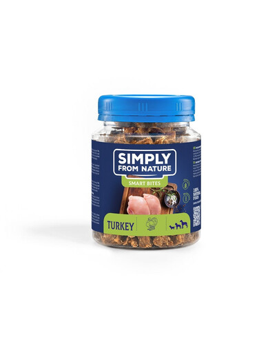 SIMPLY FROM NATURE Smart Bites Kalakutienos dresuotojai šunims 4 x 130 g (3+1 NEMOKAMAI)