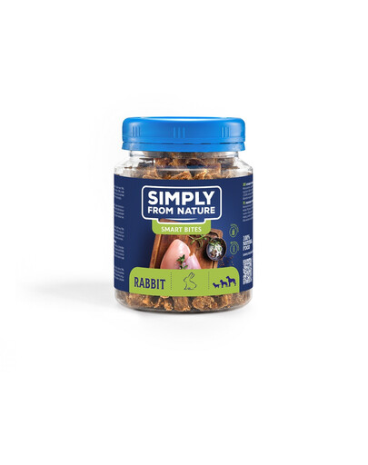 SIMPLY FROM NATURE Smart Bites Triušių treniruokliai šunims 4 x 130 g (3+1 NEMOKAMAI)