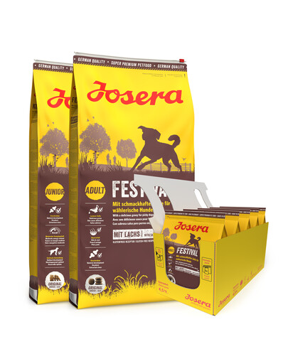JOSERA Festival 2 x 12,5kg suaugusiems išrankiems šunims su padažu + 5 x 900g NEMOKAMAI