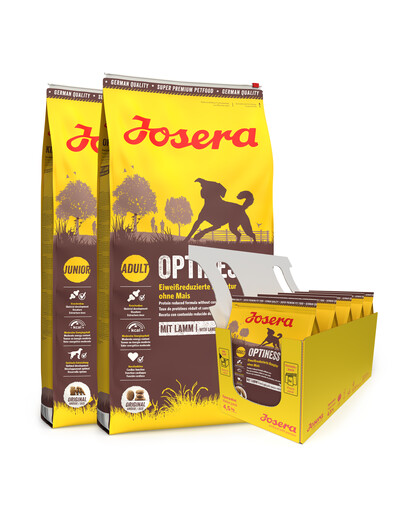 JOSERA Optiness 2 x 12,5kg suaugusiems vidutinių ir didelių veislių šunims + 5 x 900 g NEMOKAMAI