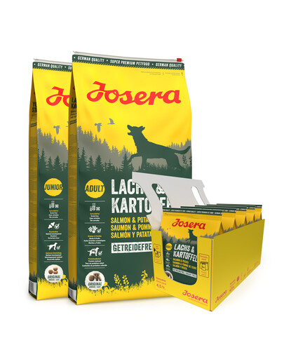 JOSERA Lachs&Kartoffel 2 x 12,5kg suaugusiems šunims su lašiša ir bulvėmis + 5 x 900g NEMOKAMAI