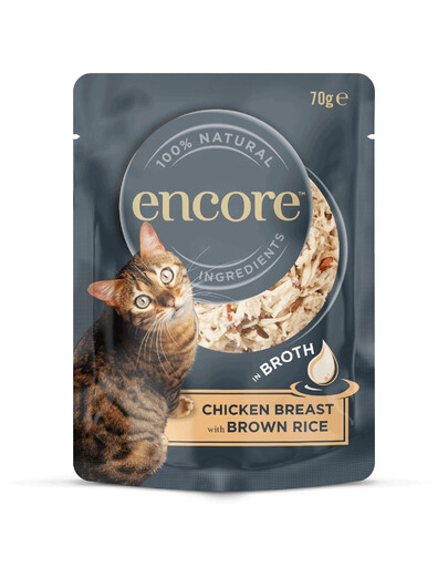 ENCORE Cat vištiena su rudaisiais ryžiais sultinyje katėms 16x70g