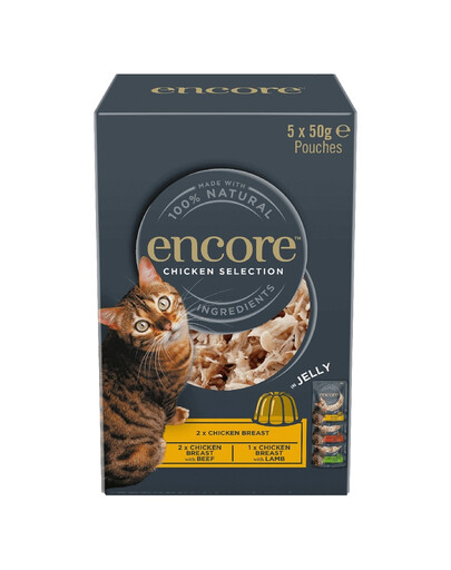 ENCORE Cat Multipak mix skoniai su vištiena želė katėms 20x50g