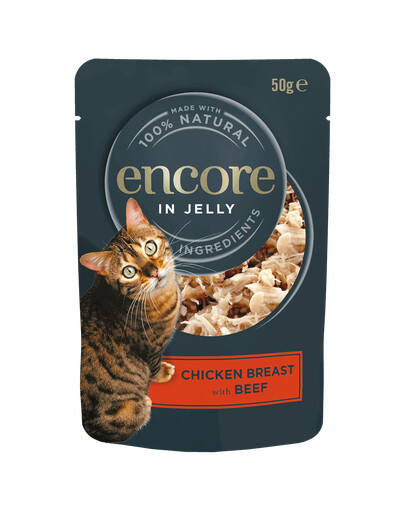 ENCORE Cat Multipak mix skoniai su vištiena želė katėms 20x50g