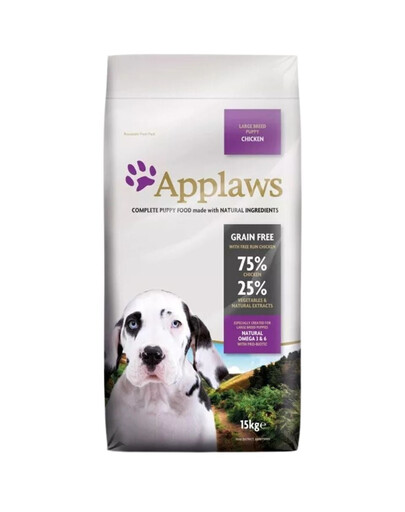 APPLAWS Large puppy su vištiena 15 kg sausas maistas didelių veislių šunims