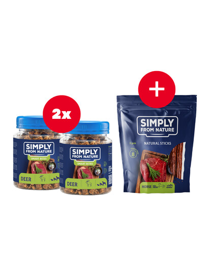 SIMPLY FROM NATURE Smart Bites Elnienos dresuotojai šunims 2 x 130 g + skanėstas NEMOKAMAI