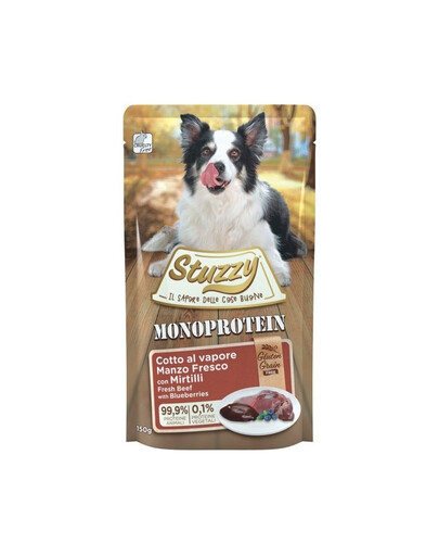STUZZY Dog Monoprotein Jautiena su mėlynėmis 150 g hipoalerginis maistas šunims