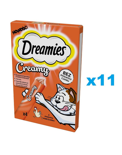 DREAMIES Kreminis papildomas ėdalas su gardžia vištiena katėms 44x10 g