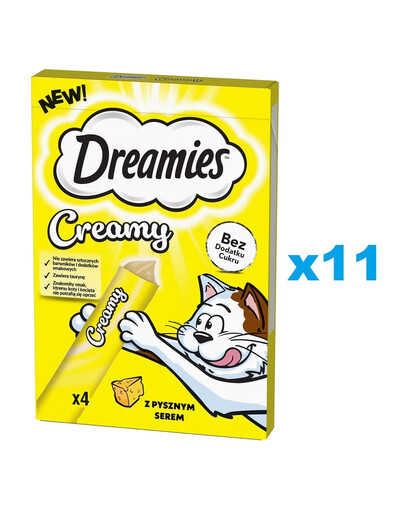 DREAMIES Creamy papildomas ėdalas su gardžiu sūriu katėms 44x10 g