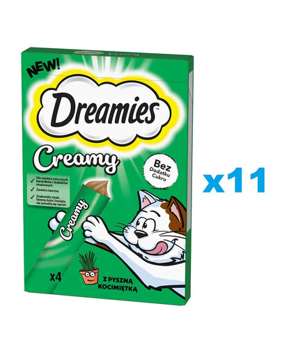 DREAMIES Creamy papildomas ėdalas su gardžia katžole katėms 44x10 g