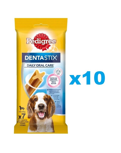 PEDIGREE DentaStix (vidutinių veislių šunims) dantų priežiūros skanėstas šunims 70 vnt. - 10x180g