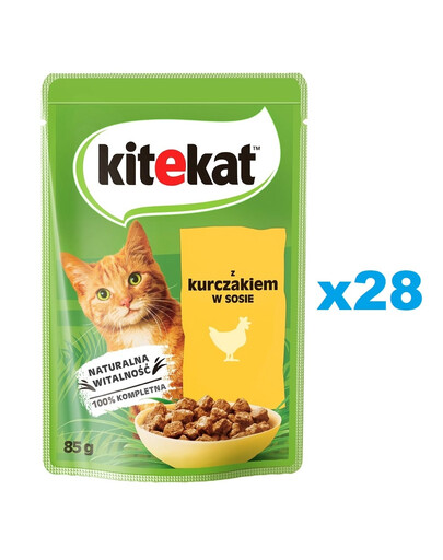 KITEKAT Vištiena padaže 28x85 g suaugusioms katėms