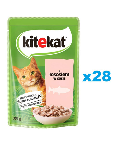 KITEKAT Lašiša padaže 28x85 g suaugusioms katėms
