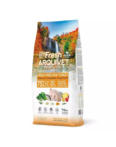 ARQUIVET Fresh Pusiau drėgnas šunų ėdalas kalakutiena ir vandenyno žuvys 10 kg