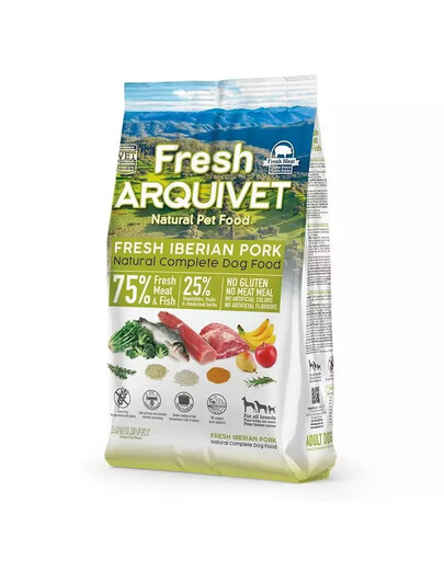 ARQUIVET Fresh Pusiau drėgnas šunų ėdalas Iberijos kiauliena ir vandenyno žuvimi 2,5 kg